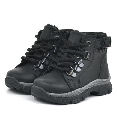 Rakerplus Hakiki Deri Siyah Kürklü Bebek Bot Ayakkabı