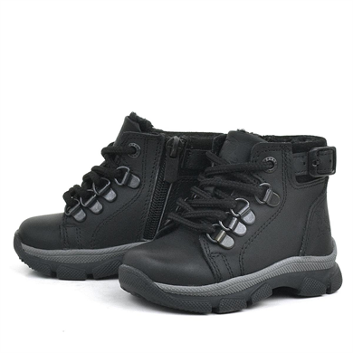 Rakerplus Hakiki Deri Siyah Kürklü Bebek Bot Ayakkabı