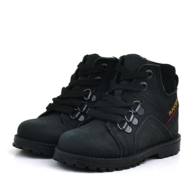 Rakerplus Hakiki Deri Siyah Kürklü Fermuarlı Bebek Bot