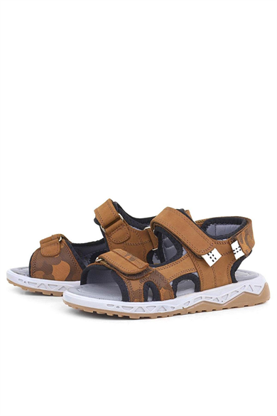 Rakerplus Hakiki Deri Taba Cırtlı Çocuk Sandalet Ayakkabı