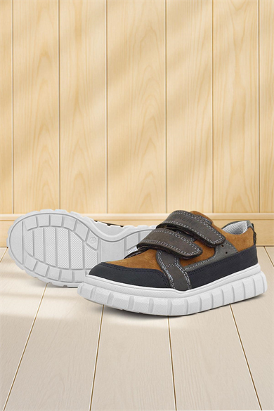 Rakerplus Hakiki Deri Taba Cırtlı Çocuk Günlük Spor Okul Ayakkabı