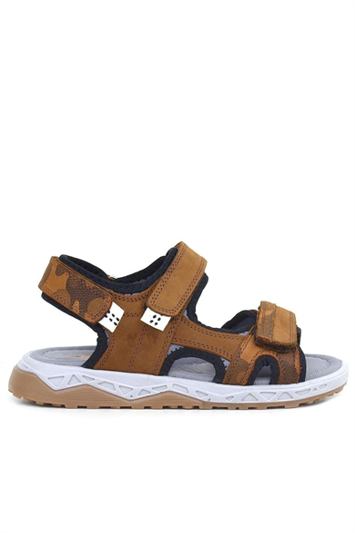Rakerplus Hakiki Deri Taba Cırtlı Çocuk Sandalet Ayakkabı