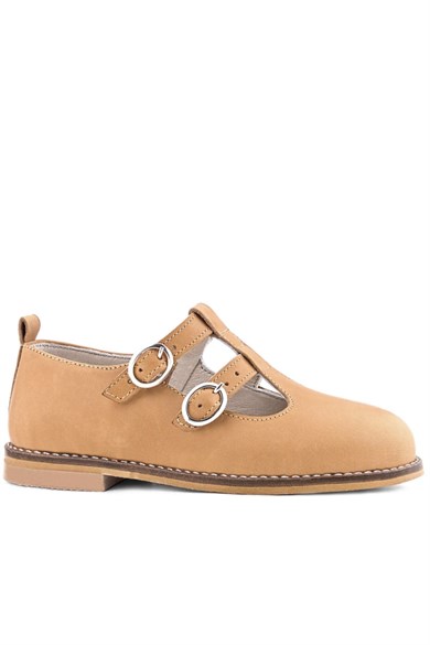 Rakerplus Hakiki Deri Taba Tokalı Kız Çocuk T-Bar Babet Ayakkabı