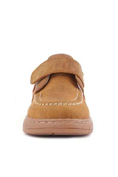 Rakerplus Hakiki Deri Taba Turuncu Cırt Cırtlı Bebek Bot