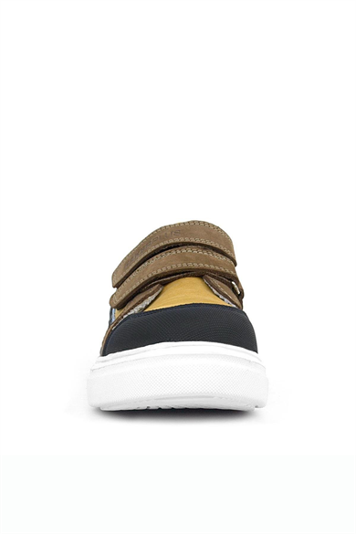 Rakerplus Hakiki Deri Taba Yüksek Taban Cırtlı Çocuk Günlük Spor Ayakkabı