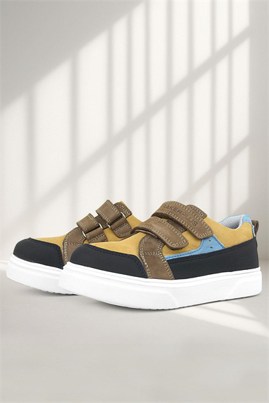 Rakerplus Hakiki Deri Taba Yüksek Taban Cırtlı Çocuk Günlük Spor Ayakkabı