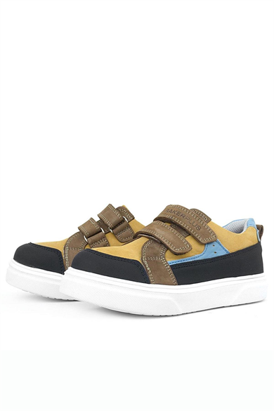 Rakerplus Hakiki Deri Taba Yüksek Taban Cırtlı Çocuk Günlük Spor Ayakkabı