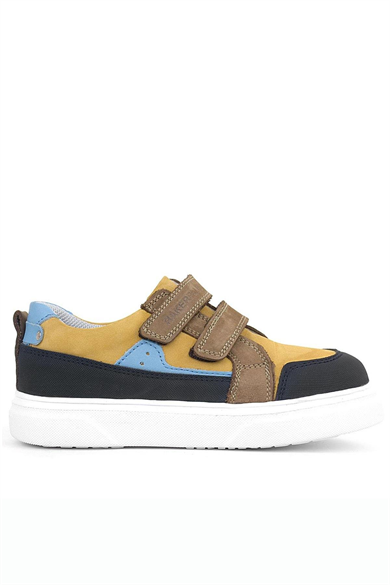 Rakerplus Hakiki Deri Taba Yüksek Taban Cırtlı Çocuk Günlük Spor Ayakkabı