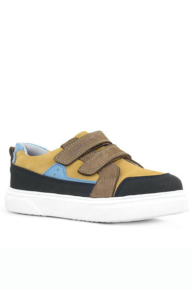 Rakerplus Hakiki Deri Taba Yüksek Taban Cırtlı Çocuk Günlük Spor Ayakkabı