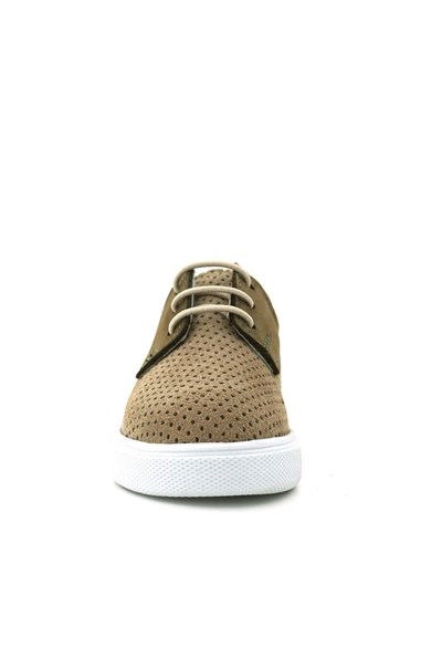 Rakerplus Hakiki Deri Vizon Haki Lastikli Erkek Çocuk Günlük Ayakkabı