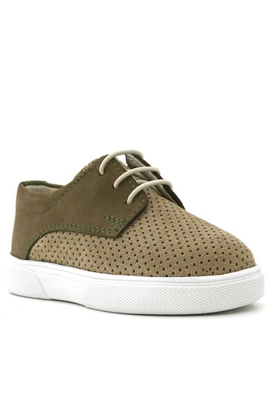 Rakerplus Hakiki Deri Vizon Haki Lastikli Erkek Çocuk Günlük Ayakkabı