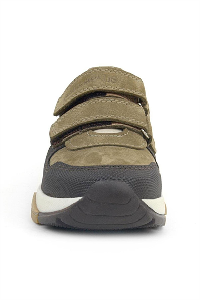 Rakerplus Hakiki Deri Vizon Kahve Çocuk Cırtlı Sneakers Spor Ayakkabı