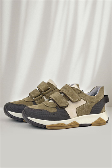 Rakerplus Hakiki Deri Vizon Kahve Çocuk Cırtlı Sneakers Spor Ayakkabı