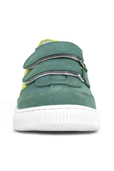 Rakerplus Hakiki Deri Yeşil Cırtlı Çocuk Spor Ayakkabı