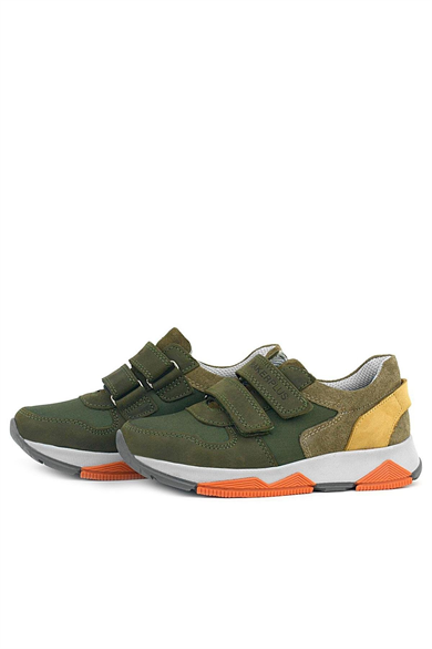 Rakerplus Hakiki Deri Yeşil Çocuk Cırtlı Sneakers Spor Ayakkabı