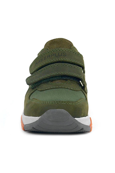 Rakerplus Hakiki Deri Yeşil Çocuk Cırtlı Sneakers Spor Ayakkabı