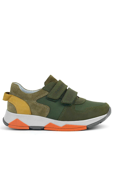 Rakerplus Hakiki Deri Yeşil Çocuk Cırtlı Sneakers Spor Ayakkabı