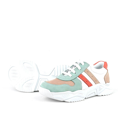 Rakerplus Hakiki Deri Yeşil Pembe Kız Çocuk Sneakers Ayakkabı