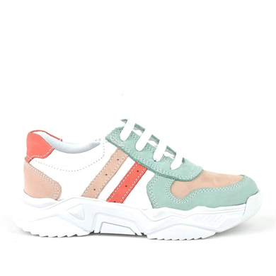 Rakerplus Hakiki Deri Yeşil Pembe Kız Çocuk Sneakers Ayakkabı