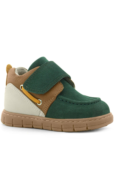 Rakerplus Hakiki Deri Yeşil Taba Cırt Cırtlı Bebek Bot