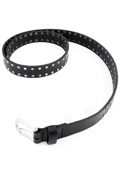 Rakerplus Hakiki Manda Derisi Siyah Metal Detaylı Kız Çocuk Kemer