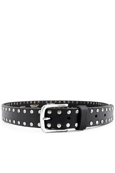 Rakerplus Hakiki Manda Derisi Siyah Metal Detaylı Kız Çocuk Kemer