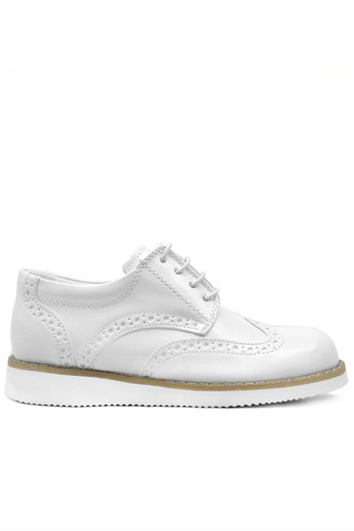 Rakerplus Hidra Beyaz Rugan Bağcıklı Erkek Çocuk Ayakkabı