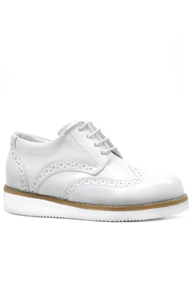 Rakerplus Hidra Beyaz Rugan Bağcıklı Erkek Çocuk Ayakkabı