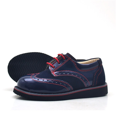Rakerplus Hidra Lacivert Kırmızı Rugan Klasik Erkek Bebek Ayakkabı