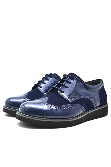 Rakerplus Hidra Lacivert Rugan Bağcıklı Klasik Erkek Çocuk Ayakkabı