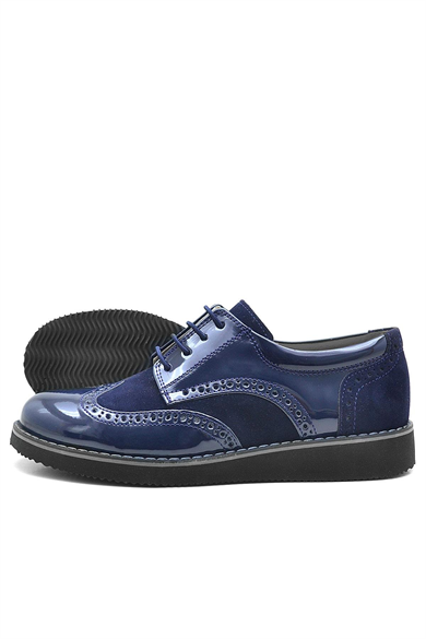 Rakerplus Hidra Lacivert Rugan Bağcıklı Klasik Erkek Çocuk Ayakkabı