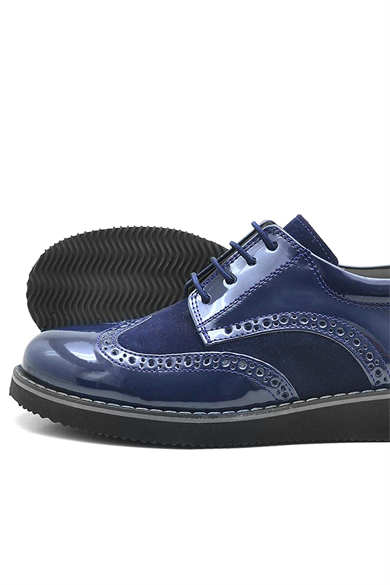 Rakerplus Hidra Lacivert Rugan Bağcıklı Klasik Erkek Çocuk Ayakkabı
