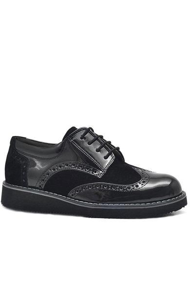 Rakerplus Hidra Siyah Rugan Bağcıklı Klasik Erkek Çocuk Okul Ayakkabı