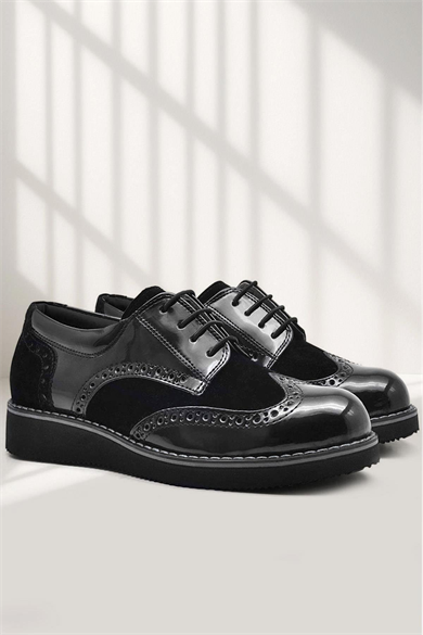 Rakerplus Hidra Siyah Rugan Bağcıklı Klasik Erkek Çocuk Okul Ayakkabı