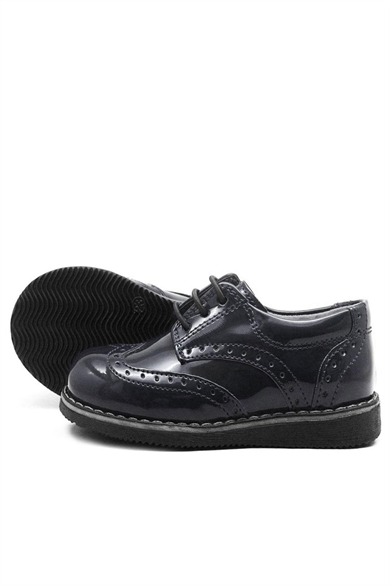 Rakerplus Hidra Siyah Rugan Lastik Bağcıklı Erkek Çocuk Klasik Ayakkabı