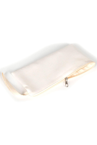 Rakerplus Krem 21x10 cm Fermuarlı Gabardin Kumaş Kalemlik