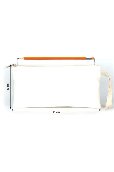 Rakerplus Krem 21x10 cm Fermuarlı Gabardin Kumaş Kalemlik