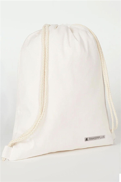 Rakerplus Krem 35x40 cm Unisex Ham Bez Büzgülü Sırt Ayakkabı Çantası