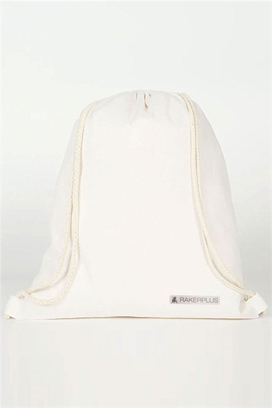 Rakerplus Krem 35x40 cm Unisex Ham Bez Büzgülü Sırt Ayakkabı Çantası