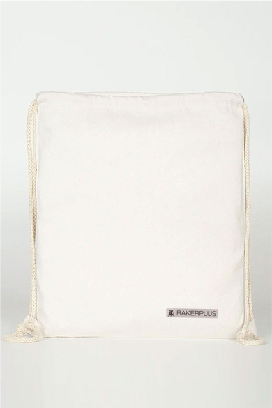 Rakerplus Krem 35x40 cm Unisex Ham Bez Büzgülü Sırt Ayakkabı Çantası