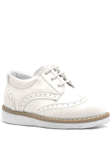 Rakerplus Krem Rugan Bağcıklı Erkek Bebek Klasik Ayakkabı