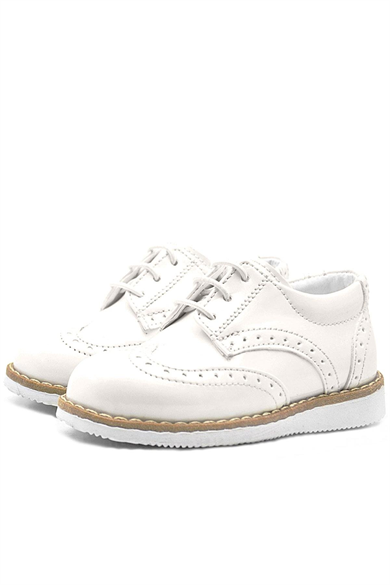 Rakerplus Krem Rugan Bağcıklı Erkek Bebek Klasik Ayakkabı