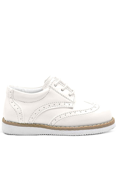 Rakerplus Krem Rugan Bağcıklı Erkek Bebek Klasik Ayakkabı