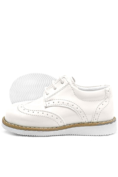 Rakerplus Krem Rugan Bağcıklı Erkek Bebek Klasik Ayakkabı