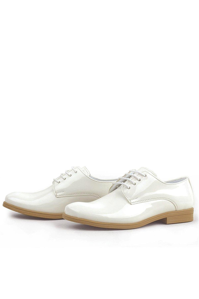 Rakerplus Krem Rugan Bağcıklı Oxford Çocuk Okul Ayakkabısı