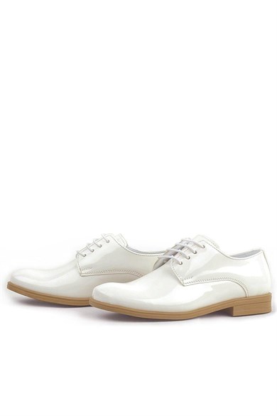 Rakerplus Krem Rugan Bağcıklı Oxford Çocuk Okul Ayakkabısı