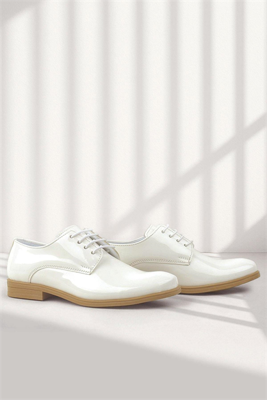 Rakerplus Krem Rugan Bağcıklı Oxford Çocuk Okul Ayakkabısı