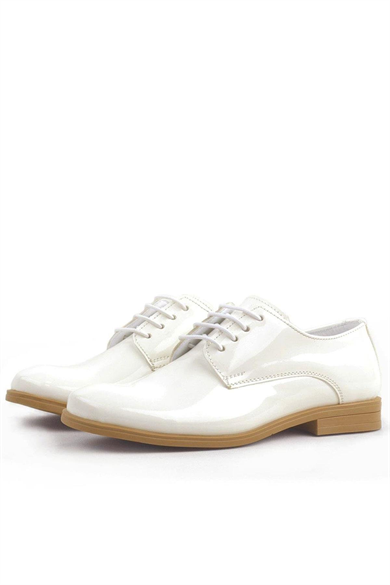 Rakerplus Krem Rugan Bağcıklı Oxford Çocuk Okul Ayakkabısı