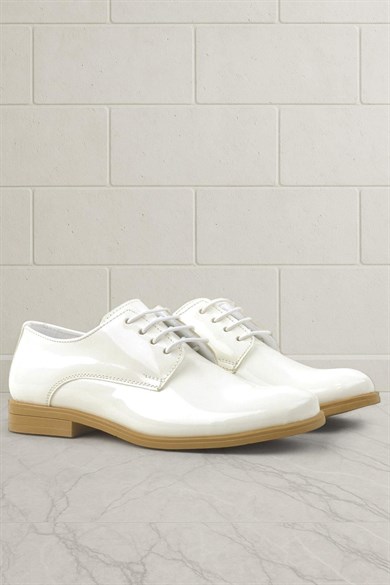 Rakerplus Krem Rugan Bağcıklı Oxford Çocuk Okul Ayakkabısı