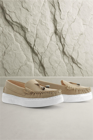 Rakerplus Kum Rengi Süet Ekstra Hafif Çocuk Makosen Ayakkabı